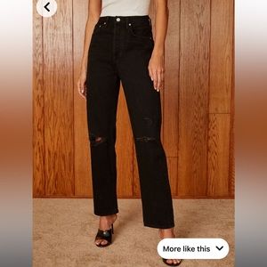 DENIM FORUM JONI HIGH RISE LOOSE 29L - BLACK - SIZE 26